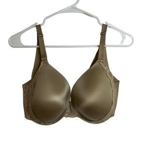 Soma Vanishing Back FC Lace Trim Bra Womens Size 34G Tan *see notes